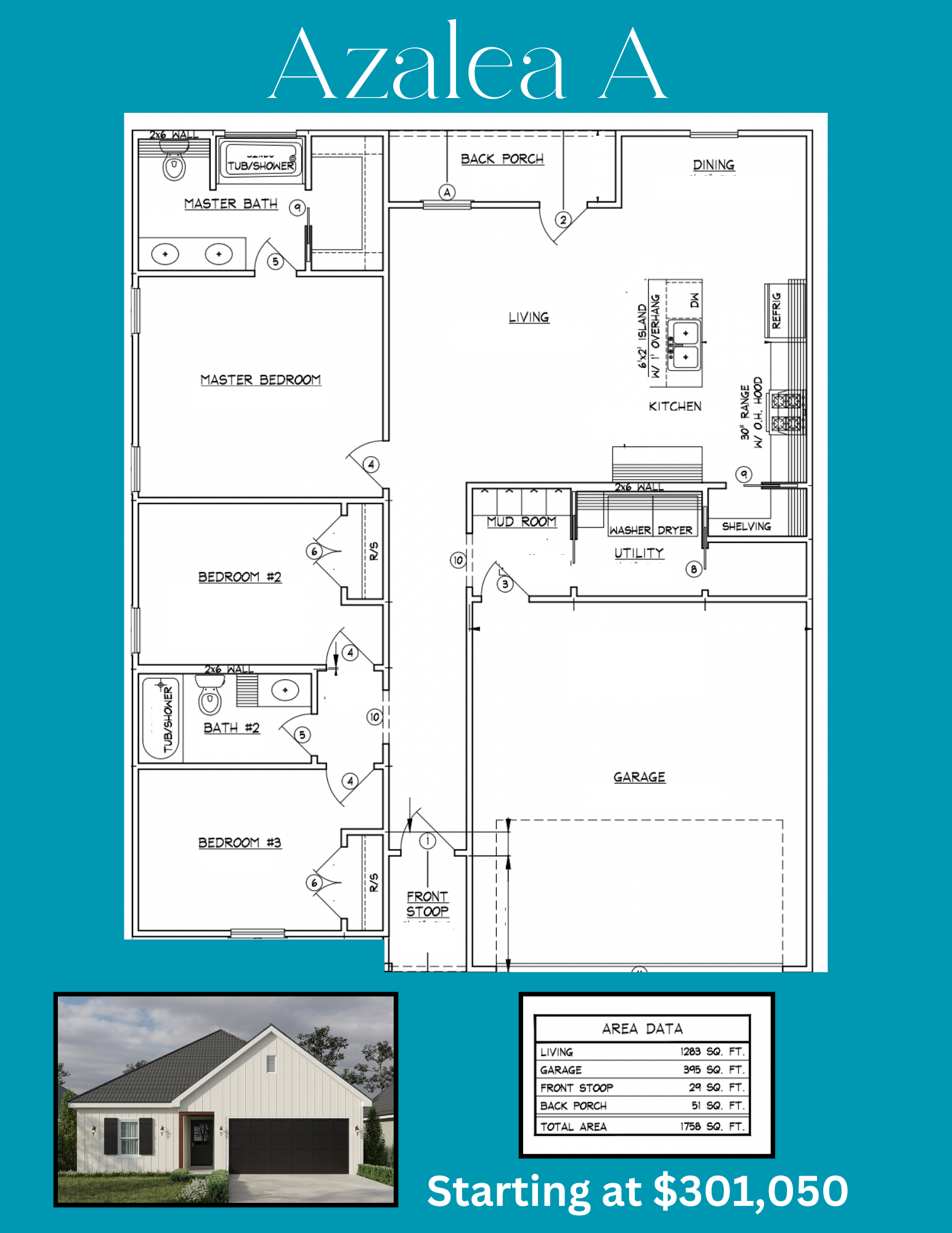 Azalea A Floor Plan | D'une Terre | Baton Rouge